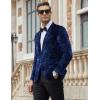 COOFANDY Men’s Velvet Blazer Notched Lapel Velour Suit Jacket One Button Tuxedo Jackets for Wedding Prom Party Dinner(Blue Retro Floral)