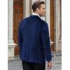 COOFANDY Men’s Velvet Blazer Notched Lapel Velour Suit Jacket One Button Tuxedo Jackets for Wedding Prom Party Dinner(Dark Blue)