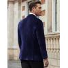 COOFANDY Men’s Velvet Blazer Notched Lapel Velour Suit Jacket One Button Tuxedo Jackets for Wedding Prom Party Dinner(Dark Blue Purple)