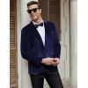 COOFANDY Men’s Velvet Blazer Notched Lapel Velour Suit Jacket One Button Tuxedo Jackets for Wedding Prom Party Dinner(Dark Blue Purple)