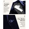 COOFANDY Men’s Velvet Blazer Notched Lapel Velour Suit Jacket One Button Tuxedo Jackets for Wedding Prom Party Dinner(Dark Blue Purple)