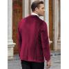 COOFANDY Men’s Velvet Blazer Notched Lapel Velour Suit Jacket One Button Tuxedo Jackets for Wedding Prom Party Dinner(Dark Red)