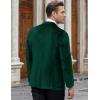 COOFANDY Men’s Velvet Blazer Notched Lapel Velour Suit Jacket One Button Tuxedo Jackets for Wedding Prom Party Dinner(Green)