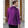 COOFANDY Men’s Velvet Blazer Notched Lapel Velour Suit Jacket One Button Tuxedo Jackets for Wedding Prom Party Dinner(Purple)
