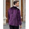 COOFANDY Men’s Velvet Blazer Notched Lapel Velour Suit Jacket One Button Tuxedo Jackets for Wedding Prom Party Dinner(Purple Retro Floral)