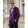 COOFANDY Men’s Velvet Blazer Notched Lapel Velour Suit Jacket One Button Tuxedo Jackets for Wedding Prom Party Dinner(Purple Retro Floral)