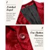 COOFANDY Men’s Velvet Blazer Notched Lapel Velour Suit Jacket One Button Tuxedo Jackets for Wedding Prom Party Dinner(Red Floral)