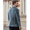 COOFANDY Men’s Velvet Blazer Notched Lapel Velour Suit Jacket One Button Tuxedo Jackets for Wedding Prom Party Dinner(Stone Blue)