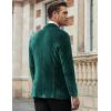 COOFANDY Men’s Velvet Blazer Notched Lapel Velour Suit Jacket One Button Tuxedo Jackets for Wedding Prom Party Dinner(Teal Green)