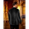 COOFANDY Men’s Velvet Blazer One Button Velour Tuxedo Jacket Notched Lapel Suit Jackets for Prom Wedding Party Dinner(Black)