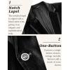 COOFANDY Men’s Velvet Blazer One Button Velour Tuxedo Jacket Notched Lapel Suit Jackets for Prom Wedding Party Dinner(Black)