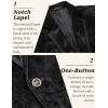 COOFANDY Men’s Velvet Blazer One Button Velour Tuxedo Jacket Notched Lapel Suit Jackets for Prom Wedding Party Dinner(Black Floral)