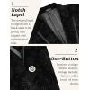 COOFANDY Men’s Velvet Blazer One Button Velour Tuxedo Jacket Notched Lapel Suit Jackets for Prom Wedding Party Dinner(Black Paisley)