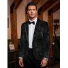 COOFANDY Men’s Velvet Blazer One Button Velour Tuxedo Jacket Notched Lapel Suit Jackets for Prom Wedding Party Dinner(Black Paisley)