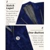 COOFANDY Men’s Velvet Blazer One Button Velour Tuxedo Jacket Notched Lapel Suit Jackets for Prom Wedding Party Dinner(Blue Retro Floral)