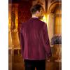 COOFANDY Men’s Velvet Blazer One Button Velour Tuxedo Jacket Notched Lapel Suit Jackets for Prom Wedding Party Dinner(Burgundy)