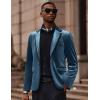 COOFANDY Men’s Velvet Blazer One Button Velour Tuxedo Jacket Notched Lapel Suit Jackets for Prom Wedding Party Dinner(Dark Blue Peacock)
