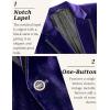 COOFANDY Men’s Velvet Blazer One Button Velour Tuxedo Jacket Notched Lapel Suit Jackets for Prom Wedding Party Dinner(Dark Purple)