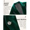 COOFANDY Men’s Velvet Blazer One Button Velour Tuxedo Jacket Notched Lapel Suit Jackets for Prom Wedding Party Dinner(Green)