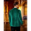 COOFANDY Men’s Velvet Blazer One Button Velour Tuxedo Jacket Notched Lapel Suit Jackets for Prom Wedding Party Dinner(Green)