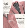 COOFANDY Men’s Velvet Blazer One Button Velour Tuxedo Jacket Notched Lapel Suit Jackets for Prom Wedding Party Dinner(Pink)