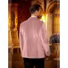 COOFANDY Men’s Velvet Blazer One Button Velour Tuxedo Jacket Notched Lapel Suit Jackets for Prom Wedding Party Dinner(Pink)