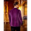COOFANDY Men’s Velvet Blazer One Button Velour Tuxedo Jacket Notched Lapel Suit Jackets for Prom Wedding Party Dinner(Purple)