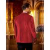 COOFANDY Men’s Velvet Blazer One Button Velour Tuxedo Jacket Notched Lapel Suit Jackets for Prom Wedding Party Dinner(Red)