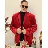 COOFANDY Men’s Velvet Blazer One Button Velour Tuxedo Jacket Notched Lapel Suit Jackets for Prom Wedding Party Dinner(Red)