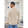 COOFANDY Men’s Waffle Henley Shirts Crewneck Lightweight Sweater Long Sleeve Causal Knitted Pullover T Shirt(Beige)