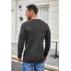 COOFANDY Men’s Waffle Henley Shirts Crewneck Lightweight Sweater Long Sleeve Causal Knitted Pullover T Shirt(Dark Grey)