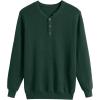 COOFANDY Men’s Waffle Henley Shirts Crewneck Lightweight Sweater Long Sleeve Causal Knitted Pullover T Shirt(Green)