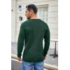 COOFANDY Men’s Waffle Henley Shirts Crewneck Lightweight Sweater Long Sleeve Causal Knitted Pullover T Shirt(Green)