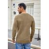 COOFANDY Men’s Waffle Henley Shirts Crewneck Lightweight Sweater Long Sleeve Causal Knitted Pullover T Shirt(Khaki)