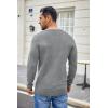 COOFANDY Men’s Waffle Henley Shirts Crewneck Lightweight Sweater Long Sleeve Causal Knitted Pullover T Shirt(Light Grey)