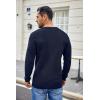 COOFANDY Men’s Waffle Henley Shirts Crewneck Lightweight Sweater Long Sleeve Causal Knitted Pullover T Shirt(Navy)