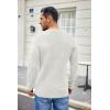 COOFANDY Men’s Waffle Henley Shirts Crewneck Lightweight Sweater Long Sleeve Causal Knitted Pullover T Shirt(White)