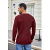 COOFANDY Men’s Waffle Henley Shirts Crewneck Lightweight Sweater Long Sleeve Causal Knitted Pullover T Shirt(Wine)