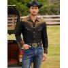 COOFANDY Men’s Western Cowboy Shirt Embroidered Button Down Long Sleeve Shirts(Cotton – Black & Brown)