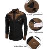 COOFANDY Men’s Western Cowboy Shirt Embroidered Button Down Long Sleeve Shirts(Cotton – Black & Brown)