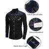 COOFANDY Men’s Western Cowboy Shirt Embroidered Button Down Long Sleeve Shirts(Cotton – Black)