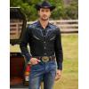COOFANDY Men’s Western Cowboy Shirt Embroidered Button Down Long Sleeve Shirts(Cotton – Black)