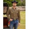 COOFANDY Men’s Western Cowboy Shirt Embroidered Button Down Long Sleeve Shirts(Cotton – Brown)