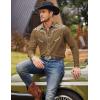 COOFANDY Men’s Western Cowboy Shirt Embroidered Button Down Long Sleeve Shirts(Cotton – Brown)