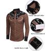 COOFANDY Men’s Western Cowboy Shirt Embroidered Button Down Long Sleeve Shirts(Cotton – Brown&black)