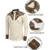 COOFANDY Men’s Western Cowboy Shirt Embroidered Button Down Long Sleeve Shirts(Cotton – Creamy White)