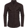 COOFANDY Men’s Western Cowboy Shirt Embroidered Button Down Long Sleeve Shirts(Cotton – Dark Brown)