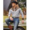 COOFANDY Men’s Western Cowboy Shirt Embroidered Button Down Long Sleeve Shirts(Cotton – Grey)