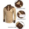 COOFANDY Men’s Western Cowboy Shirt Embroidered Button Down Long Sleeve Shirts(Cotton – Khaki)