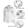 COOFANDY Men’s Western Cowboy Shirt Embroidered Button Down Long Sleeve Shirts(Cotton – Pure White)